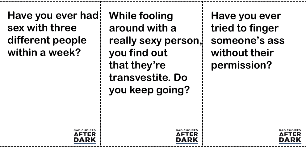 Bac Choices Card Game PDF - Bad Choices After Dark Cards