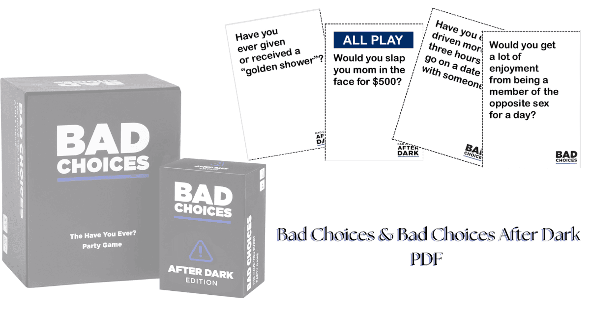 Bad Choices Card Game PDF - Cover Photo