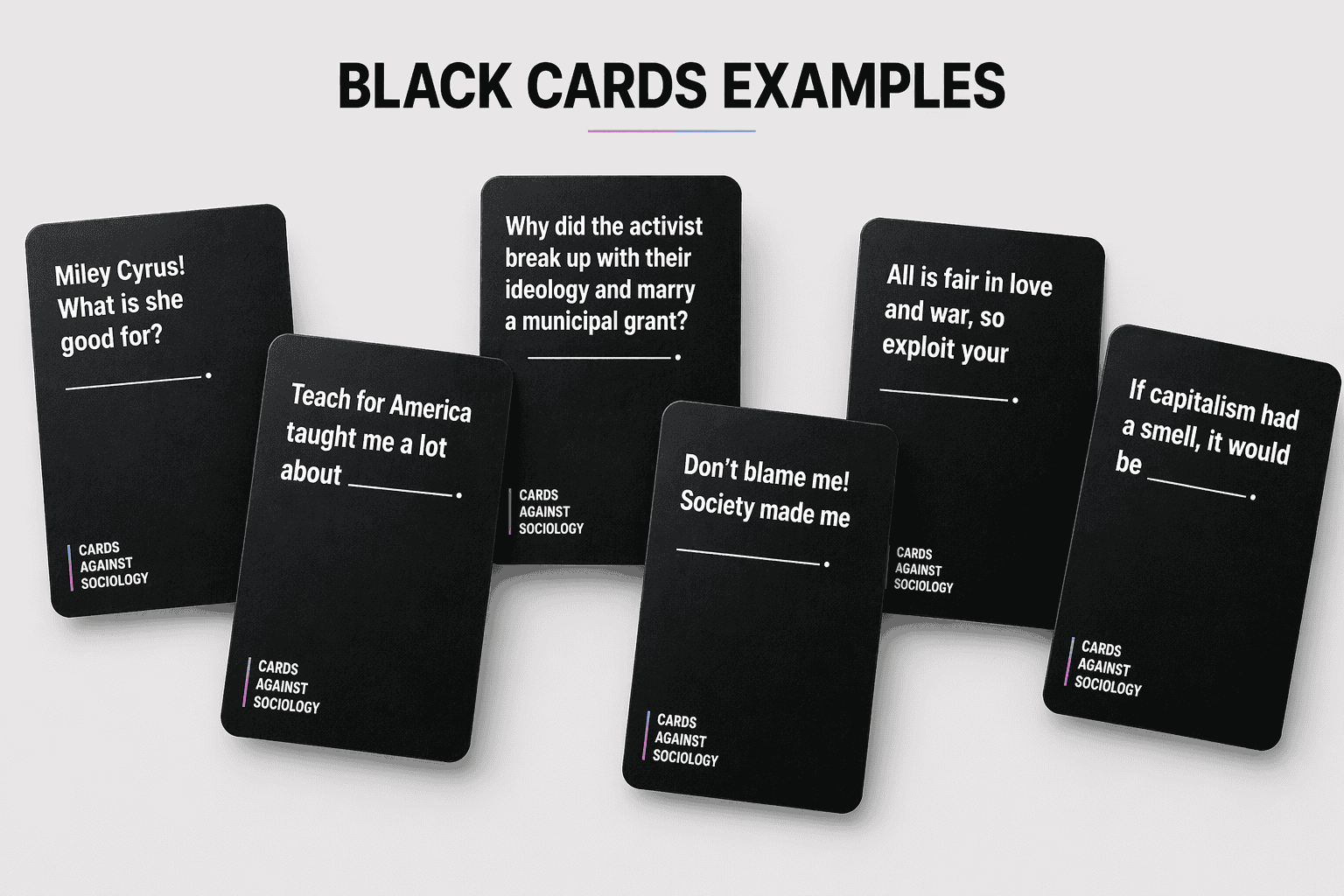 Cards Against Society - Black Cards