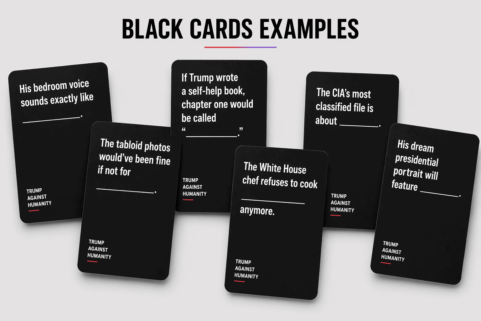 Trump Against Humanity black cards list