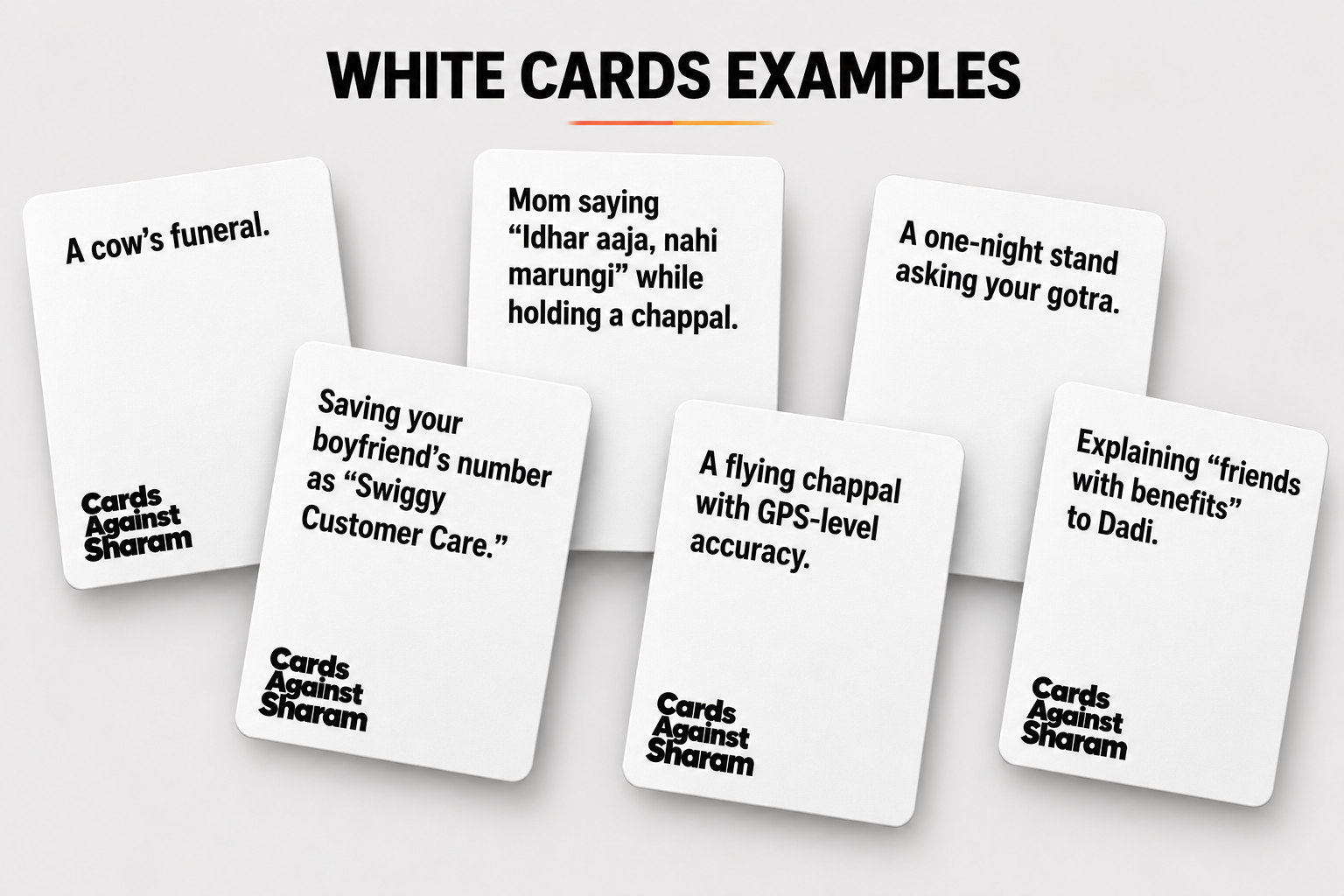 Cards Against Sharam White Cards